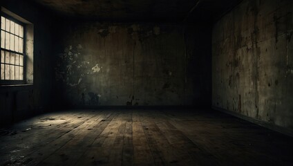 Grunge old dark empty room with copy space