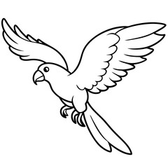eclectus parrot bird flies icon vector
