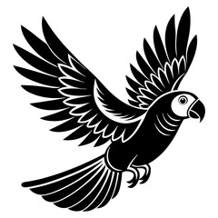 eclectus parrot bird flies icon vector