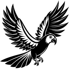 eclectus parrot bird flies icon vector