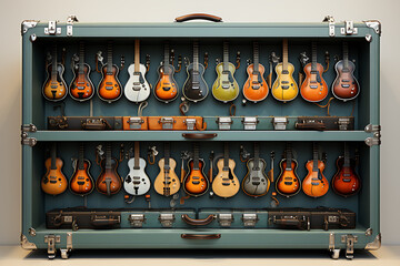 Instrument Cases isolated on transparent background.