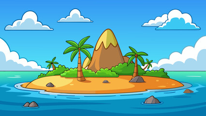 island in ocean uninhabited isle with beach palm