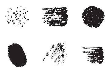 Vector set of grunge artistic brush strokes, design elements. Empty black backgrounds, frames for text or quote. stock illustration