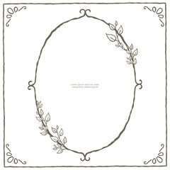 Various classic hand drawn floral frame background layout template for cards memo invitation notes book cover journal