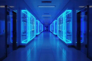Fototapeta premium An ethereal medical facility where glowing
