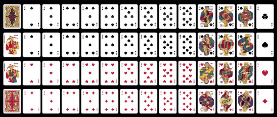 52 playing cards with jokers - Poker playing cards, full deck. © Максим Лебедик