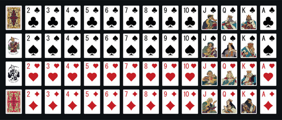 Poker set with isolated cards - Poker playing cards - Miniature playing cards for mobile applications © Максим Лебедик