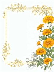 Obraz premium white space for text with floral border background