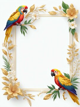 white space for text with floral border background