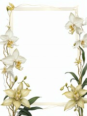 white space for text with floral border background