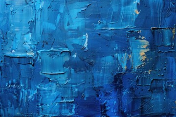 Modern Texture. Abstract Blue Painting Illustration with Textured Background