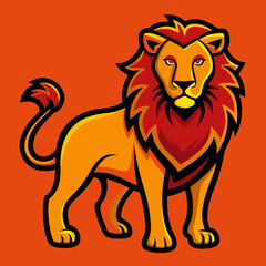 simple lion bold lines