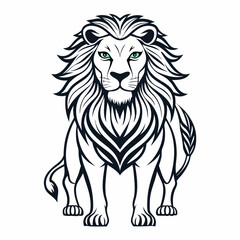 simple lion bold lines