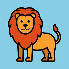 simple lion bold lines