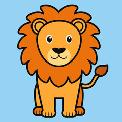 simple lion bold lines
