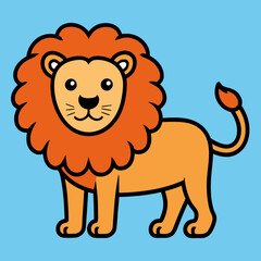 simple lion bold lines