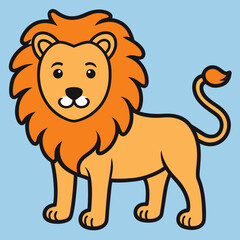 simple lion bold lines