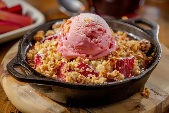 Topple with rhubarb and ice cream