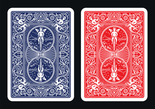 The reverse side of a playing card - back side reverse of playing cards pattern vector 0 