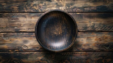 Bowl on wooden surface