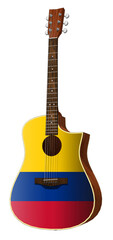 guitar musical instrument with the flag of COLOMBIA