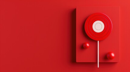 A minimalist red target design, symbolizing precision and focus, with ample copy space for customization. The simple and striking image is perfect for business and marketing concepts.
