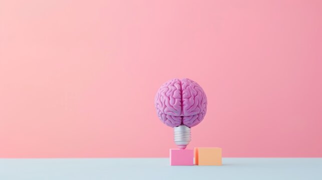 An artistic and symbolic representation of ideas, featuring a prominent purple symbol against a minimalist backdrop. The image is designed with plenty of copy space, making it versatile for various