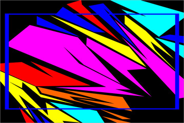 vector decal wrap design with a unique line pattern and a combination of bright colors suitable for your car wrap design.