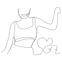 Sketch lifestyle concept minimal girl woman dance aerobics drawing line art. Female exercise hand drawn line concept with white ioslated background. Abstract,vector,illustration.