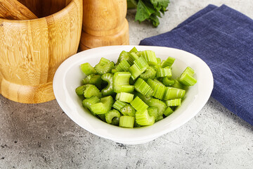 Vegan cuisine - Sliced celery stem