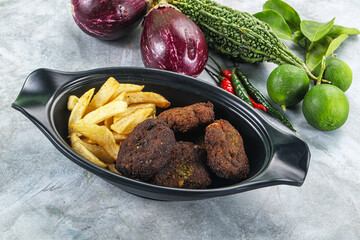 Vegan cuisine - chickpea round falafel