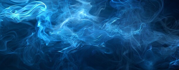 Fototapeta premium Blue smoke background, smoke effect, blue fire background