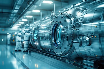 Fototapeta premium EUV light beam machine sterile ,controlled,necessary ,semiconductor fabrication