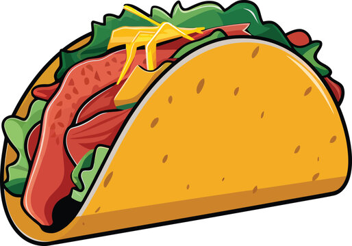 recommend clip art: Mexican taco isolated illustration - Generative AI