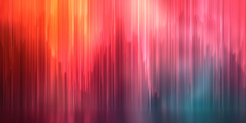 "Vivid Vertical Streaks of Red & Teal in Abstract Art