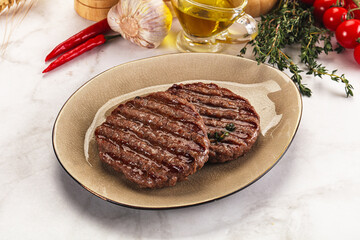 Grilled beef cutlet for burger