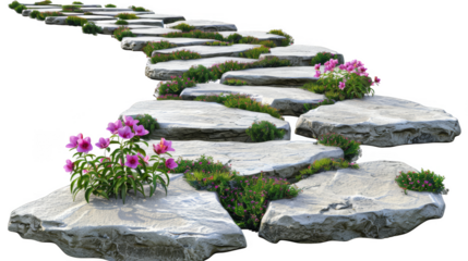  garden footpath on white transparent background 