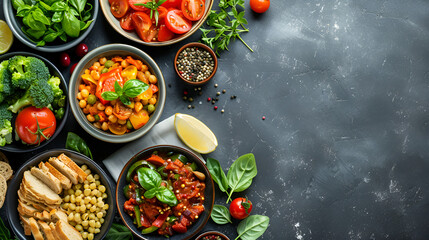 variety of nutritious cuisine dishes