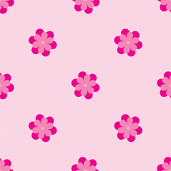 seamless pattern with pink flowers