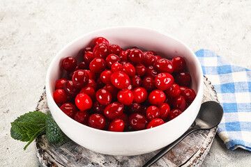 Red sweet ripe juicy cranberry