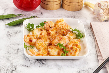 Stir fried prawn in sweet and sour sauce