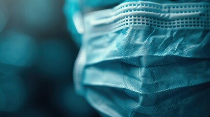 Closeup of a medical mask, symbolizing infection prevention