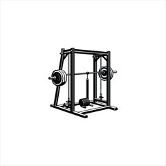 black and white isolated, equipment, white, gym, fitness, metal, object, camera, black, 3d, icon, tool, machine, sport, exercise, power