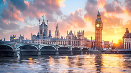 Naklejka premium London, UK's Big Ben and the Houses of Parliament