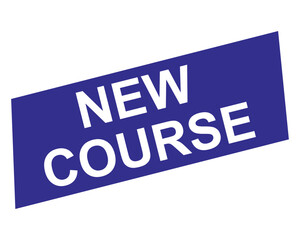 new course button on white background. new course button sign