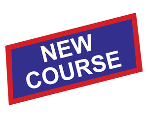 new course button on white background. new course button sign