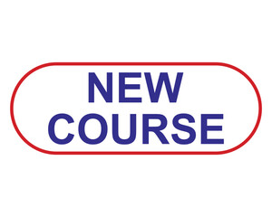 new course button on white background. new course button sign