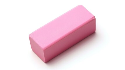 Pink eraser isolated on white background
