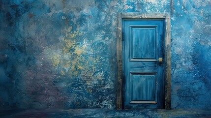 Creative blue door background.