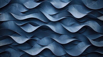 Obraz premium Luxurious 3D pattern with intertwining textures, soft blue gradient, and high detail. Matte shimmer 3d pattern